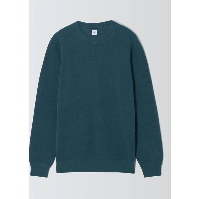 John Lewis Seed Stitch Cotton Knit Crew Neck Jumper