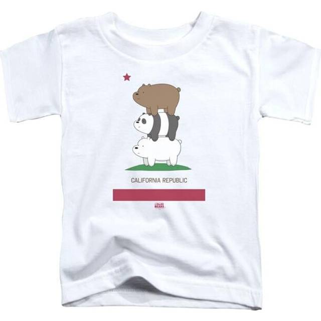Trevco Sportswear CN527-TT-2 We Bare Bears Cali Stack Toddler Short Sleeve T-Shirt, White - Medium 3T