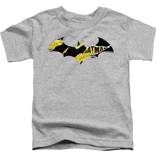 Trevco Sportswear BM3563-TT-1 Batman Torn Gotham Logo Toddler Short Sleeve T-Shirt, Athletic Heather - Small 2T