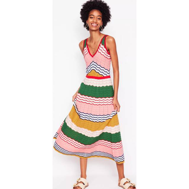 Boden V-Neck Knitted Maxi Dress, Multi