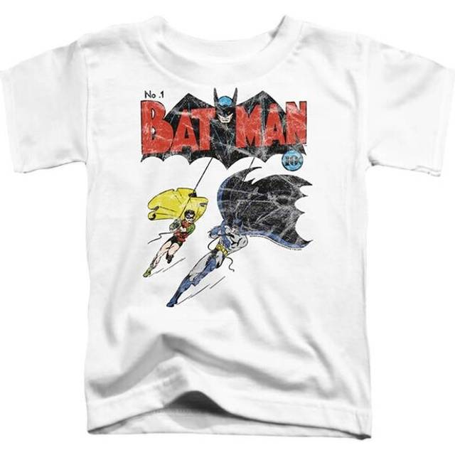 Trevco Sportswear BM3433-TT-2 Batman No.1 2 Toddler Short Sleeve T-Shirt, White - Medium 3T
