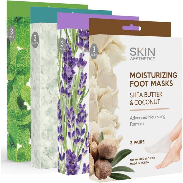 Skin Aesthetics Foot Mask - Deep Moisturizing  Softens Feet  Repairs Cracked Skin - Clean Beauty  Foot Care  Natural Ingredients  Cruelty-Free Korean