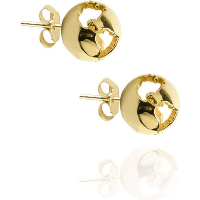 Cristina Ramella  Women's Stud Earrings 1.3 cm  24K Gold Plated Brass | World Inspired Jewelry (Earth)
