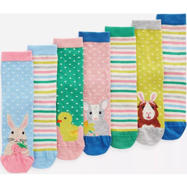 Mini Boden Kids' Cotton Blend Easter Socks, Pack of 7, Multi