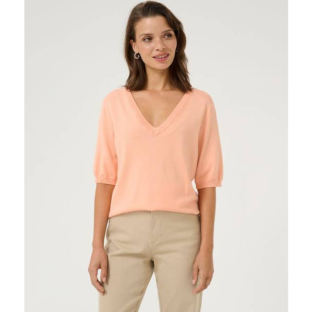 KAFFE Lizza V-Neck Short Sleeve Jumper
