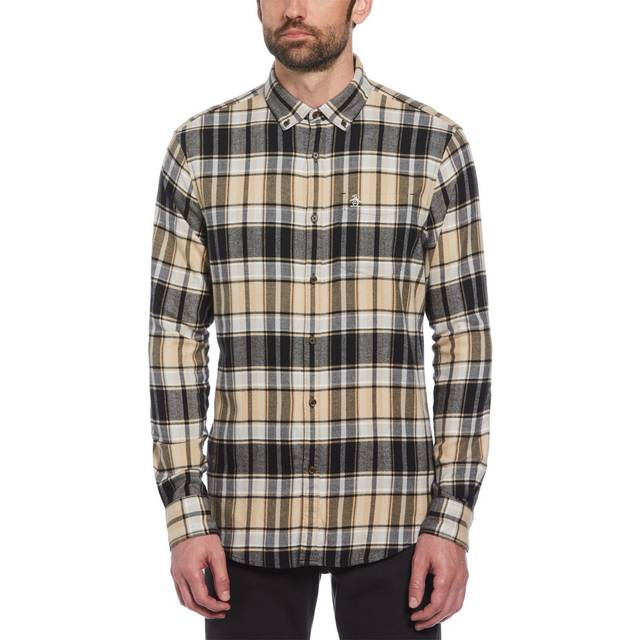 Ecovero™ Blend Plaid Flannel Shirt In True Black