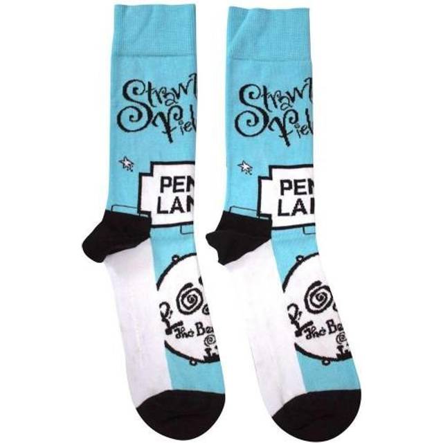 (7 UK-11 UK, Light Blue) The Beatles Unisex Adult Strawberry Fields/Penny Lane Socks
