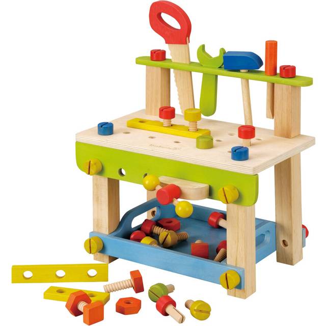 EverEarth Toddler Workbench with Tools. Wooden Building Set Hammer Toy