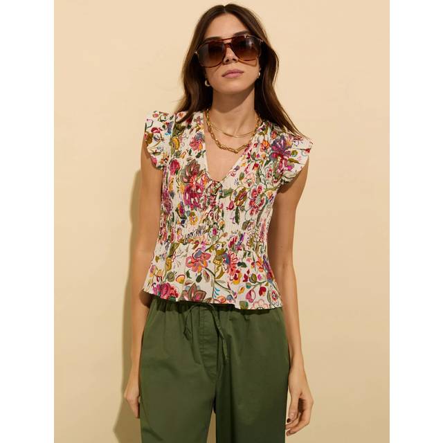 Baukjen Mariah Floral Smocked Organic Cotton Blouse