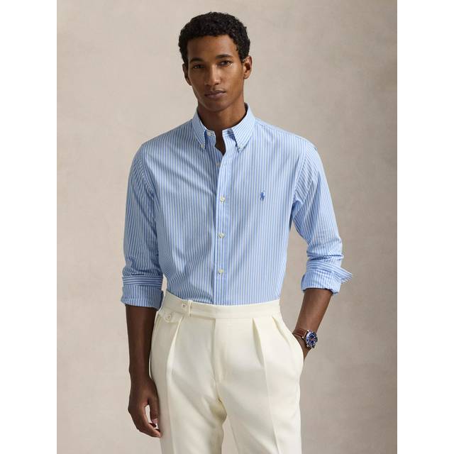 POLO RALPH LAUREN Custom Fit Striped Stretch Poplin Shirt |Blå |S