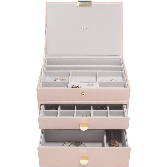 Stackers Faux Leather Classic Jewellery Box 2-Drawer Set