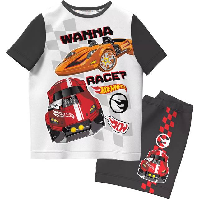 Brand Threads Kids' Hot Wheels Shortie Pyjama Set, Black