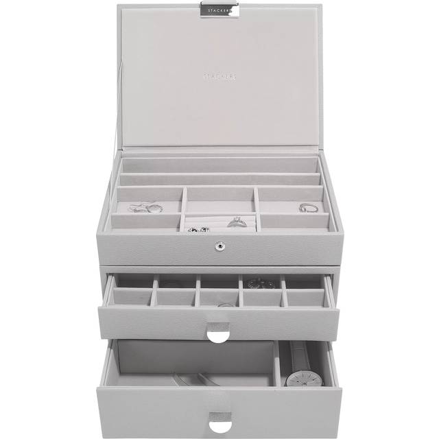 Stackers Faux Leather Classic Jewellery Box 2-Drawer Set