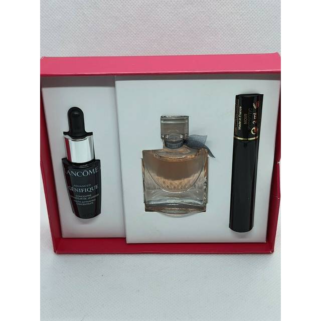 Lancome la vie est belle 4ml. noir hypnotic 2ml. advanced genifique 7ml 3pc set