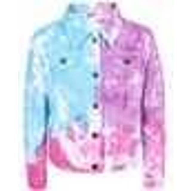 Kids Fashion Denim Jacket Jeans Fashion Multi Color Tie Dye Coat For Girls