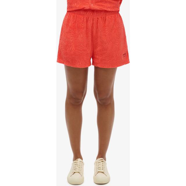 Superdry för kvinnor. W7110459A Country Club korallfärgade lockiga stickade shorts (42), Casual, Bomull - Korall (42)