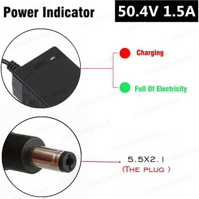 (DC 5.5x2.1, AU) 50.4V 1.5A lithium battery charger for 12Series 44.4V Li-ion battery pack electric bike electric scooter charger
