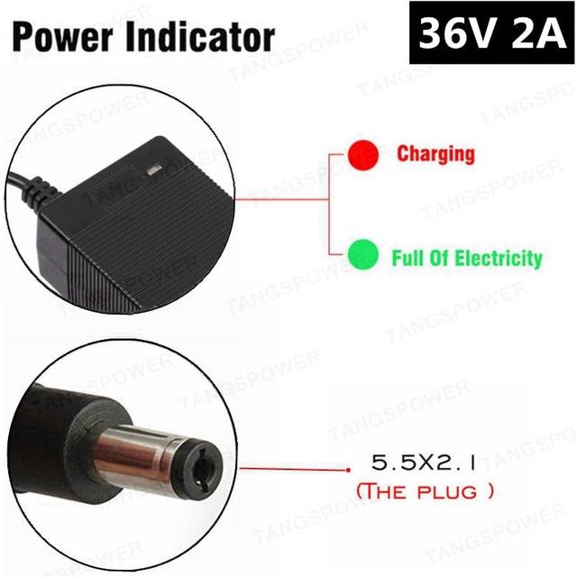 (DC 5.5x2.1, KR) 36V 2A electric scooter lead acid battery charger for 41.4V electric bike wheelchair lead-acid battery Charger