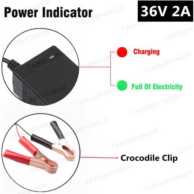 (Crocodile Clip, EU) 36V 2A electric scooter lead acid battery charger for 41.4V electric bike wheelchair lead-acid battery Charger