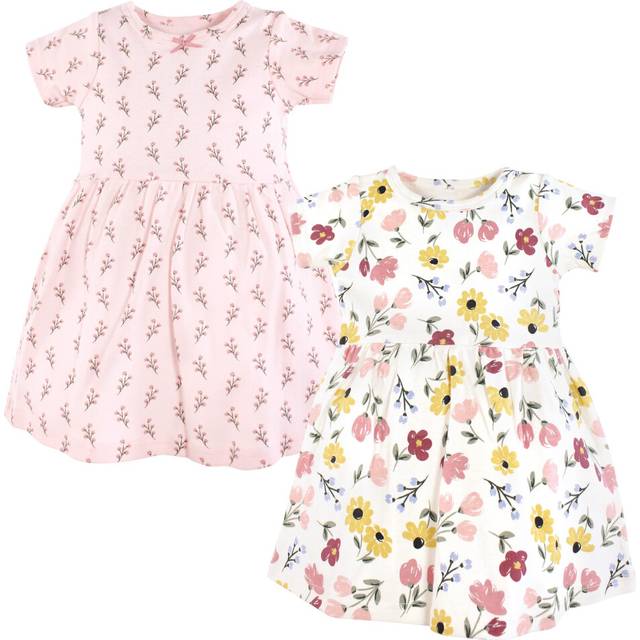 Hudson Baby Baby Girls Cotton Dresses  Soft Painted Floral  0-3 Months