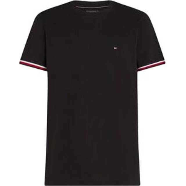 TOMMY HILFIGER Global Stripe Cuff Tee |Svart |XXL