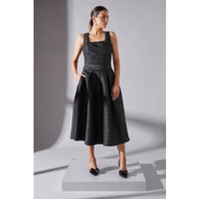 Womens Spot Jacquard Co-ord Skirt - Black - 12