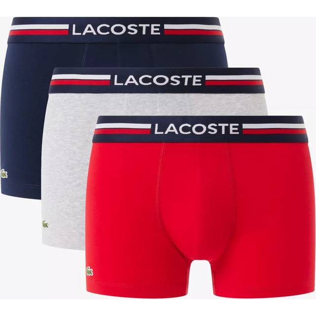 Pack of 3 Hipsters in Plain Stretch Cotton - Navy + Grey + Red - M