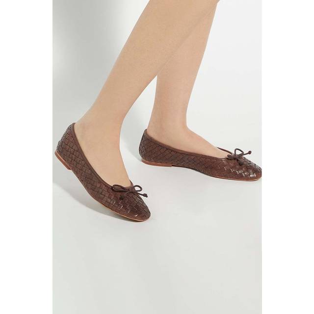 Dune London Heat Woven Leather Ballerina Pumps