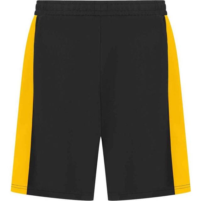 (M, Black/Gold) Finden & Hales Mens Knitted Pocket Shorts