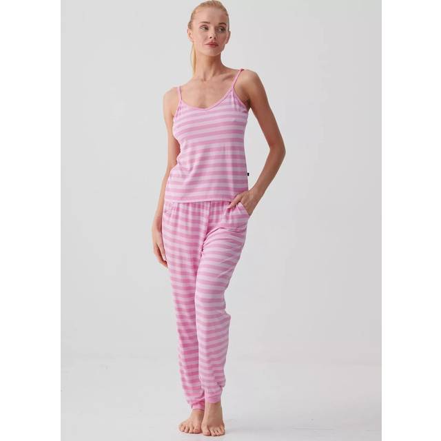 "Ice Cream Parlour" Bamboo Camisole Pyjama Set - Baby Pink - L