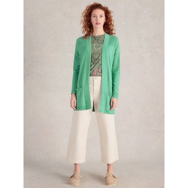 White Stuff Tanya Longline Cardigan, Mid Teal