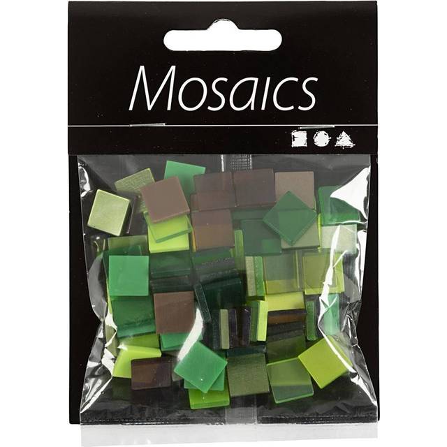 Minimosaik - 1 Förp., 25 G, 10×10 mm, 2 mm, Grön - Mosaik - grön