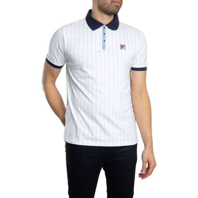 Fila Vintage Pinstripe Polo T Shirt White
