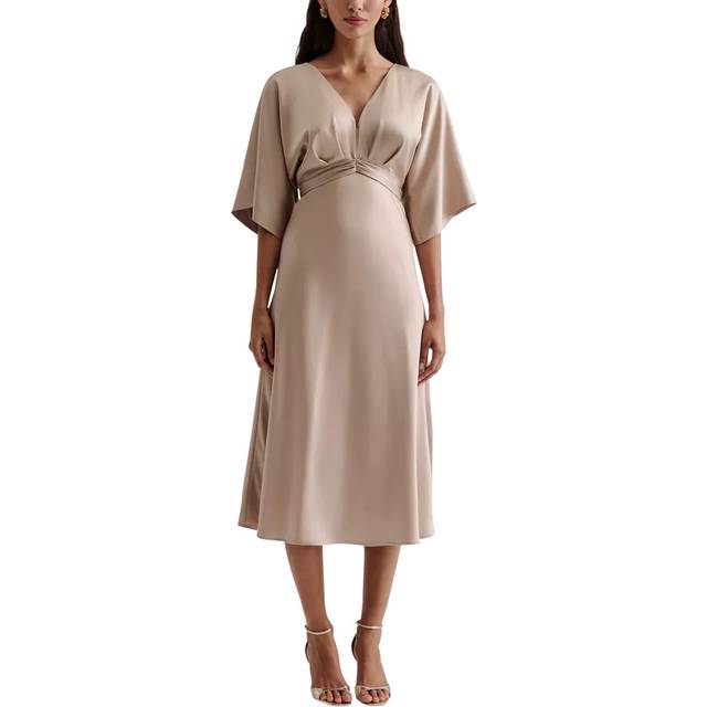 Malina Juno Satin Midi Dress, Champagne