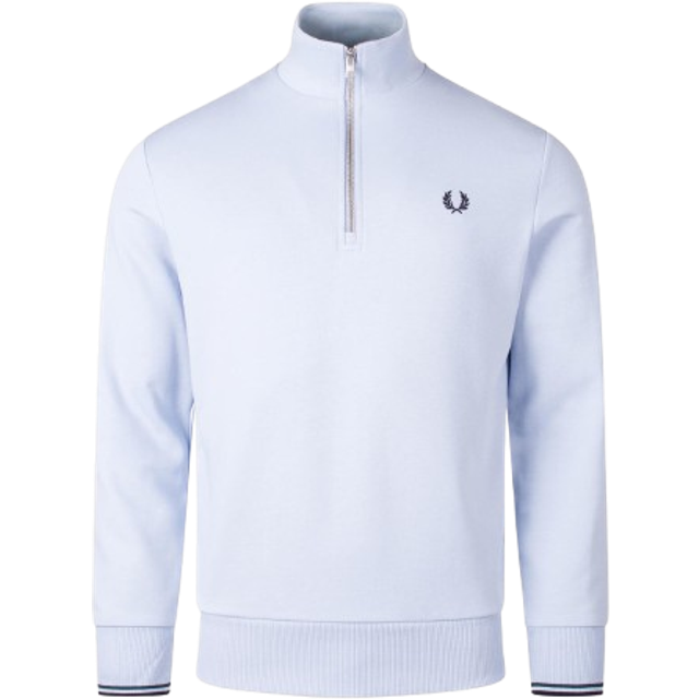 Men's Fred Perry Mens Half Zip Sweatshirt - Blue - Size: L