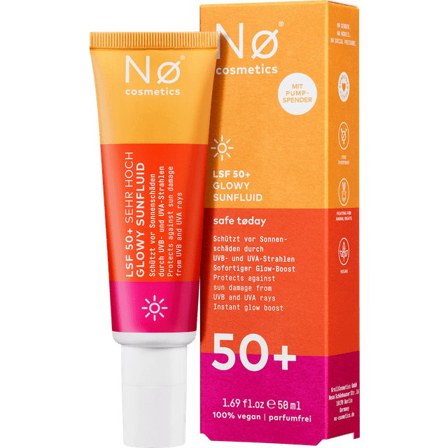 Nø Cosmetics Glowy Sunfluid solcreme solfaktor 50+ 2819.00 DKK/1 L 50ml
