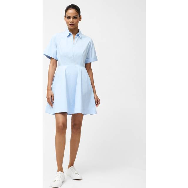 Isabelle Poplin Mini Shirt Dress Sky Blue