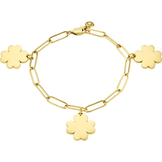LUXE Waterproof Polished Clover Charm Bracelet, Pale Gold