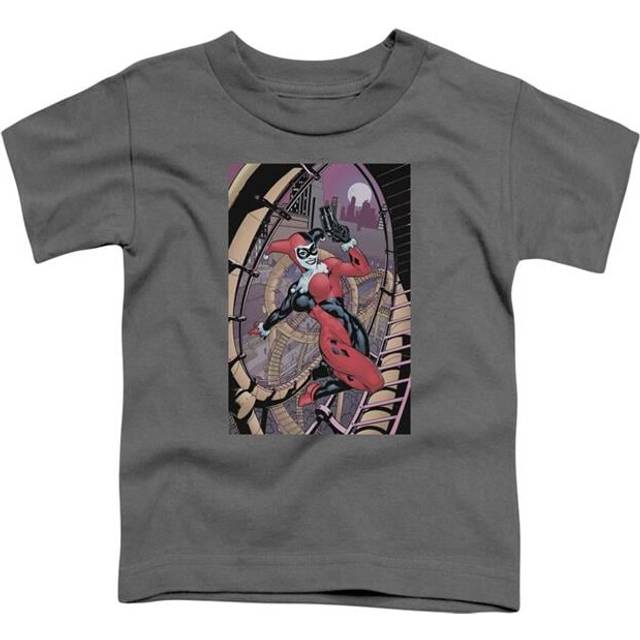 Trevco Sportswear BM2705B-KT-1 Batman Harley First Toddler Short Sleeve T-Shirt, Charcoal - Large 4T