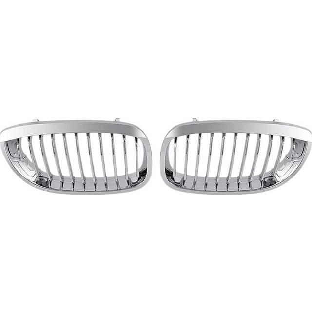 for - E46 3 Series Coupe Cabriolet 2-Door 2003-2006 Front Hood Center Kidney Grille Grill (Chrome, Single Line)