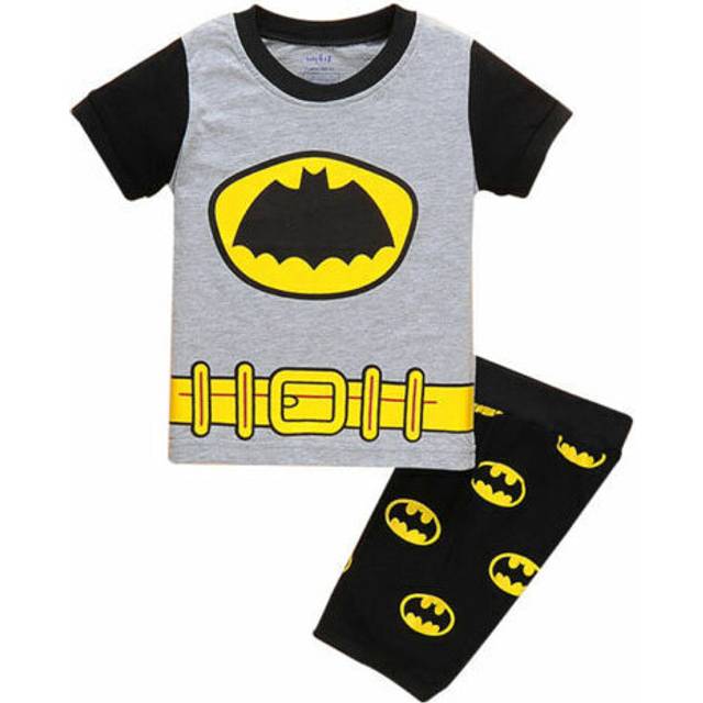 (Batman CHome Leisure Baby Boy Nightwear Suit, 7-8 Years) 2PCS Boys Girl Kids Batman Pyjamas Short Sleeve T-Shirt Shorts PJs Age 2-8Y HOT