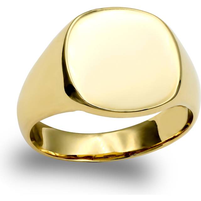(O) Jewelco London Men's Solid 9ct Yellow Gold Square Cushion Signet Ring