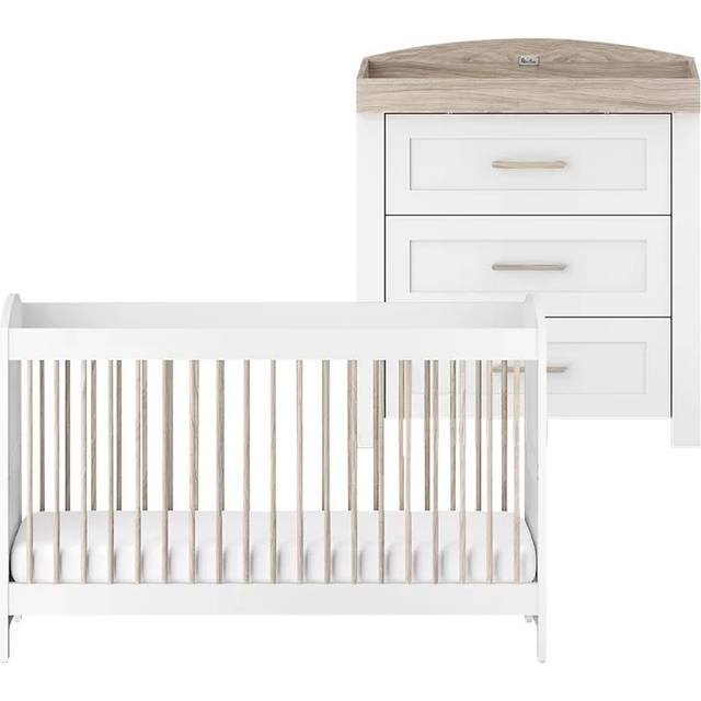 Silver Cross Valencia Cotbed and Dresser, Ash White