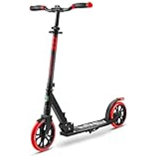 SereneLife Foldable Kick Scooter – Stand Kick Scooter for Teens and Adults with Rubber Grip at Tip, Alloy Deck, justerbar T-Bar Handlebar Height, Smooth Gliding Wheels, Easy Maneuvering