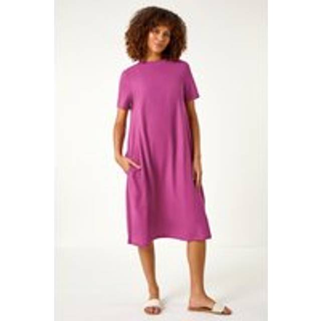 Roman Relaxed T-Shirt Jersey Dress In Fuchsia - 16