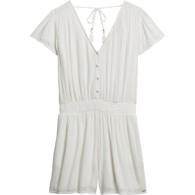 Superdry for woman. W8011880A Printed short sleeve jumpsuit white (L), Casual, Viscose