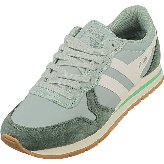 (4) Gola Daytona Chute Womens Classic Trainers in Green Off White