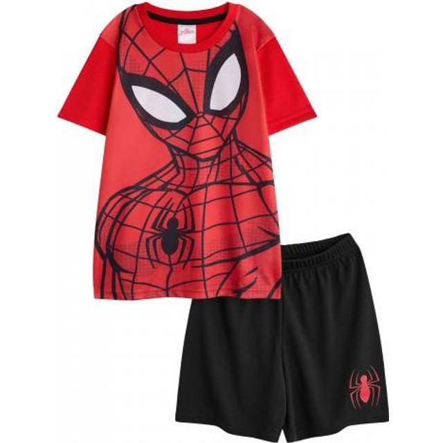 (3-4 Years, Red/Black) Spider-Man Boys Face Short Pyjama Set