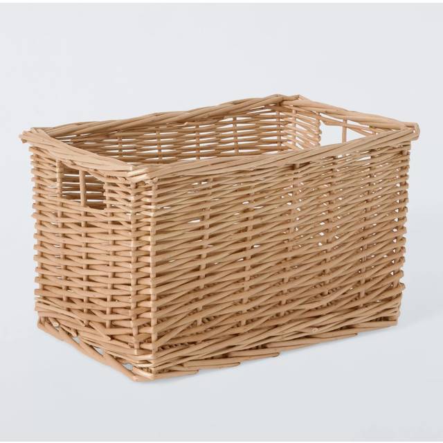 John Lewis Woven Willow Basket, Light Natural, Small
