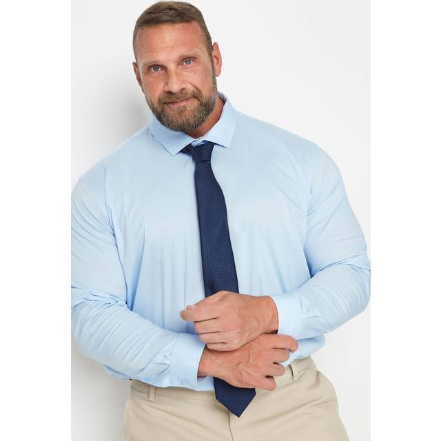 Size 20 Mens Badrhino Tailoring Big & Tall Light Blue Premium Long Sleeve Formal Shirt Big & Tall